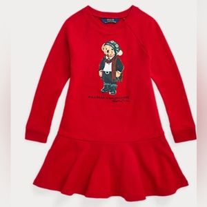 French Terry Ralph Lauren Holiday Bear dress